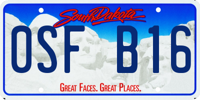 SD license plate 0SFB16