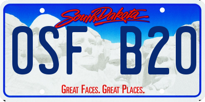 SD license plate 0SFB20