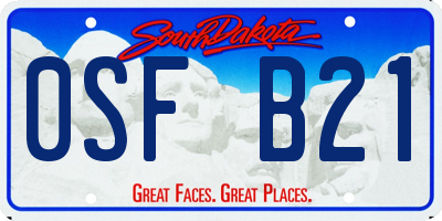 SD license plate 0SFB21