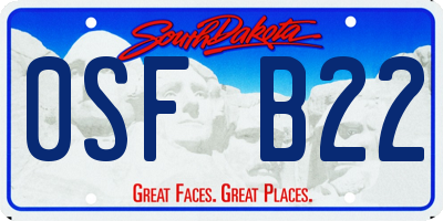 SD license plate 0SFB22