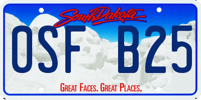 SD license plate 0SFB25