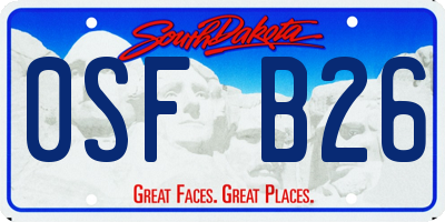 SD license plate 0SFB26