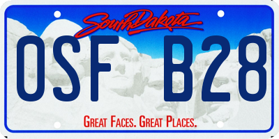 SD license plate 0SFB28
