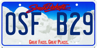 SD license plate 0SFB29