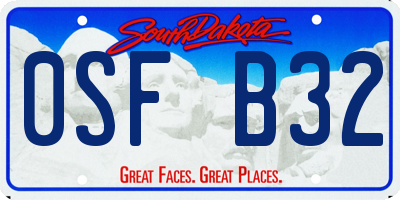 SD license plate 0SFB32