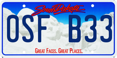 SD license plate 0SFB33