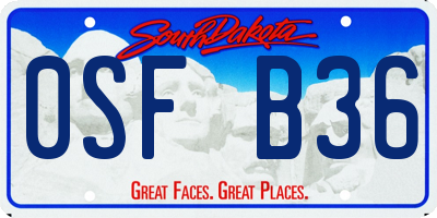 SD license plate 0SFB36
