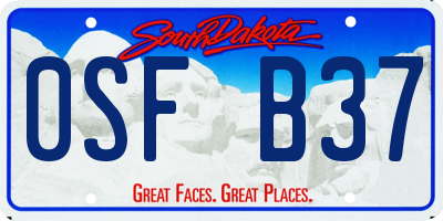SD license plate 0SFB37