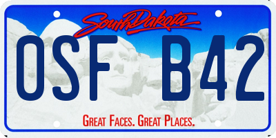SD license plate 0SFB42