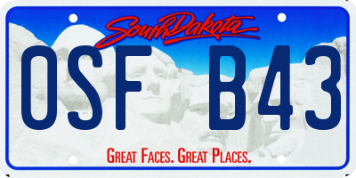 SD license plate 0SFB43
