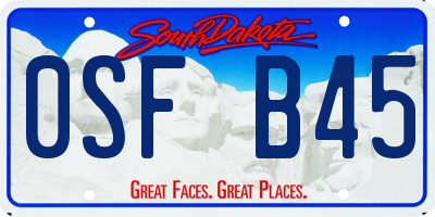 SD license plate 0SFB45
