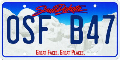 SD license plate 0SFB47