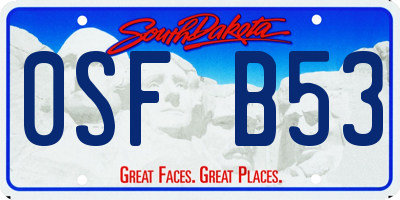 SD license plate 0SFB53