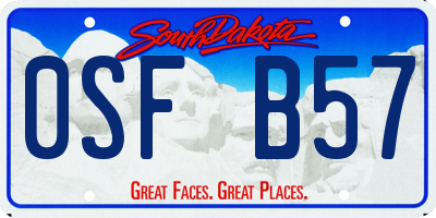 SD license plate 0SFB57