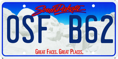 SD license plate 0SFB62
