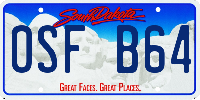 SD license plate 0SFB64