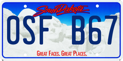 SD license plate 0SFB67