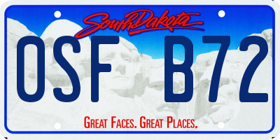 SD license plate 0SFB72