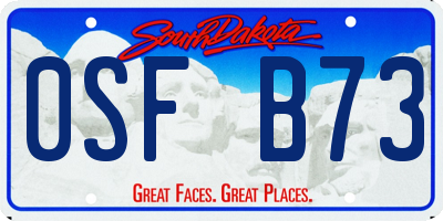 SD license plate 0SFB73