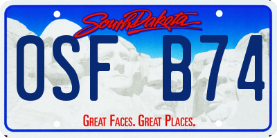 SD license plate 0SFB74