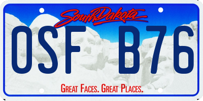 SD license plate 0SFB76