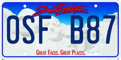 SD license plate 0SFB87