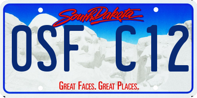 SD license plate 0SFC12
