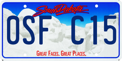 SD license plate 0SFC15