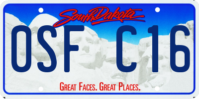 SD license plate 0SFC16