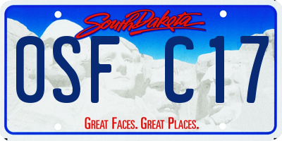 SD license plate 0SFC17