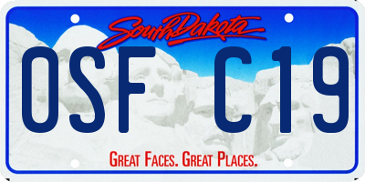 SD license plate 0SFC19
