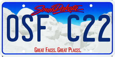 SD license plate 0SFC22