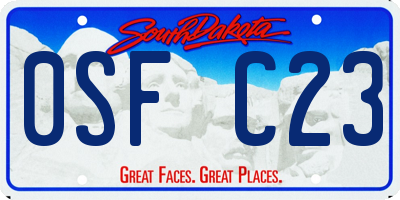 SD license plate 0SFC23
