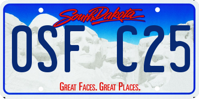 SD license plate 0SFC25