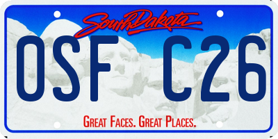 SD license plate 0SFC26