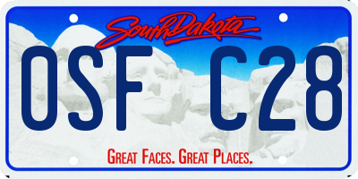 SD license plate 0SFC28