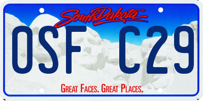 SD license plate 0SFC29