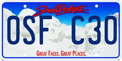 SD license plate 0SFC30