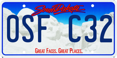 SD license plate 0SFC32
