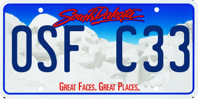 SD license plate 0SFC33