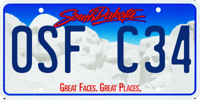 SD license plate 0SFC34