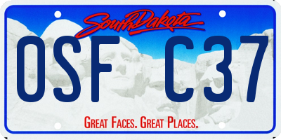 SD license plate 0SFC37
