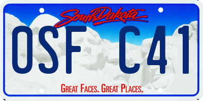SD license plate 0SFC41