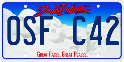 SD license plate 0SFC42
