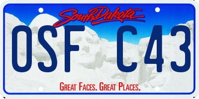 SD license plate 0SFC43