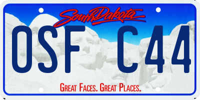 SD license plate 0SFC44