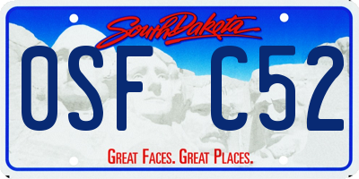 SD license plate 0SFC52
