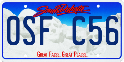 SD license plate 0SFC56