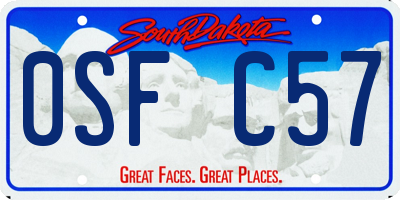 SD license plate 0SFC57