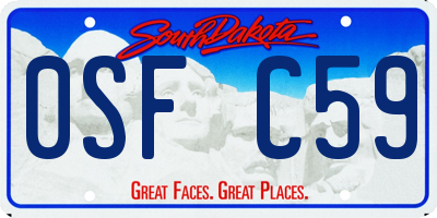 SD license plate 0SFC59